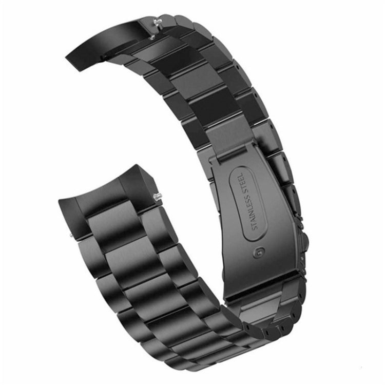 For Huawei Watch GT 4 46mm Three Strains Curved Flat Buckle Stainless Steel Watch Band(Black) - Watch Bands by PMC TechLife | Online Shopping South Africa | PMC TechLife