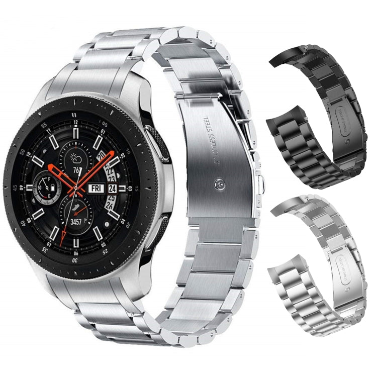For Huawei Watch GT 4 46mm Three Strains Curved Flat Buckle Stainless Steel Watch Band(Silver) - free shipping - PMC TechLife - Order now!