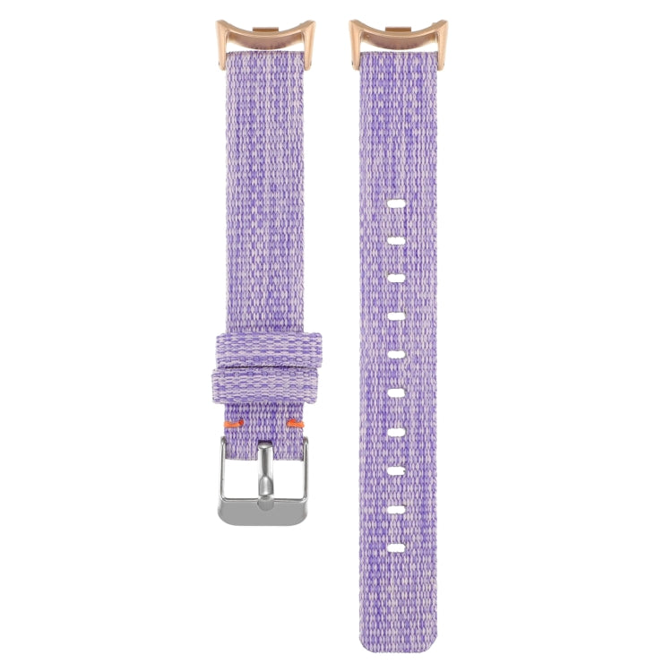 For Xiaomi Mi Band 8 Nylon Canvas Watch Band(Lavender Purple) - Watch Bands by PMc TechLife | Online Shopping South Africa | PMc TechLife | Buy Now Pay Later Mobicred