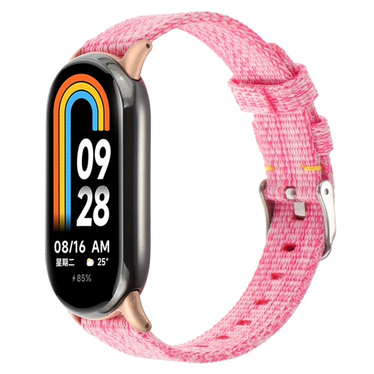 For Xiaomi Mi Band 8 Nylon Canvas Watch Band(Pink) - free shipping - PMc TechLife - Order now!
