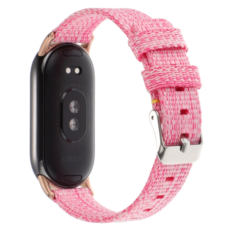 For Xiaomi Mi Band 8 Nylon Canvas Watch Band(Pink) - free shipping - PMc TechLife - Order now!