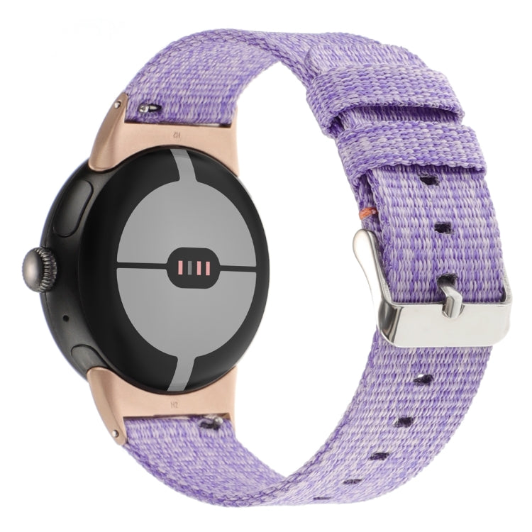 For Google Pixel Watch 2 / Pixel Watch Nylon Canvas Watch Band(Lavender Purple) - Watch Bands by PMc TechLife | Online Shopping South Africa | PMc TechLife | Buy Now Pay Later Mobicred