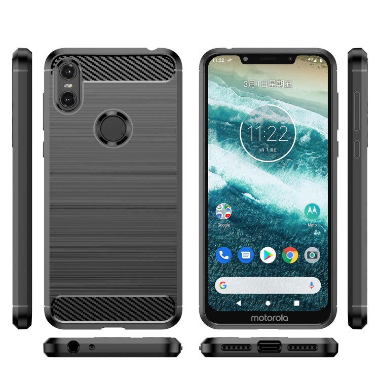 For Motorola Moto One Carbon Fiber Brushed Texture TPU Phone Case(Black) - free shipping - PMC TechLife - Order now!