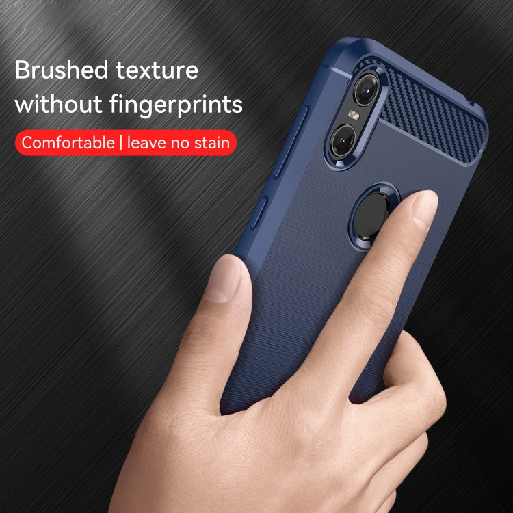 For Motorola Moto One Carbon Fiber Brushed Texture TPU Phone Case(Blue) - free shipping - PMC TechLife - Order now!