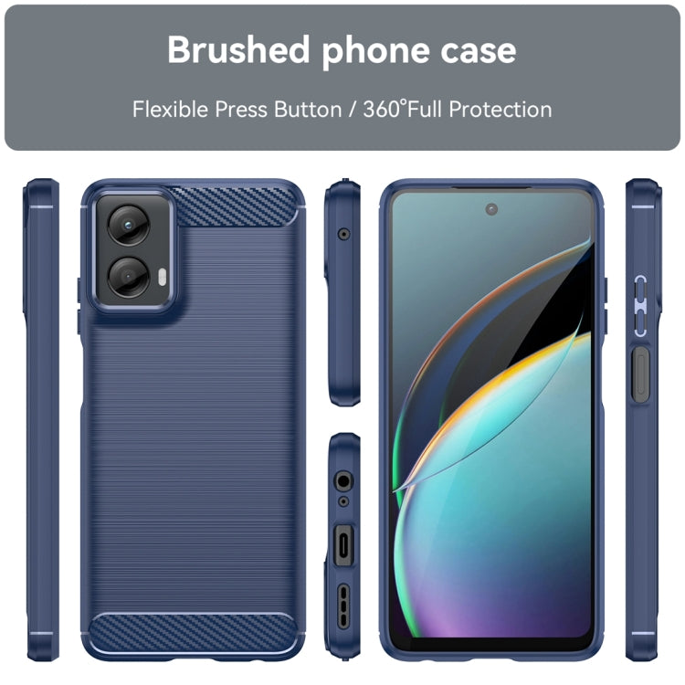 For Motorola Moto G 5G 2024 Brushed Texture Carbon Fiber TPU Phone Case(Blue) - Motorola Cases by PMC Jewellery | Online Shopping South Africa | PMC Jewellery | Buy Now Pay Later Mobicred