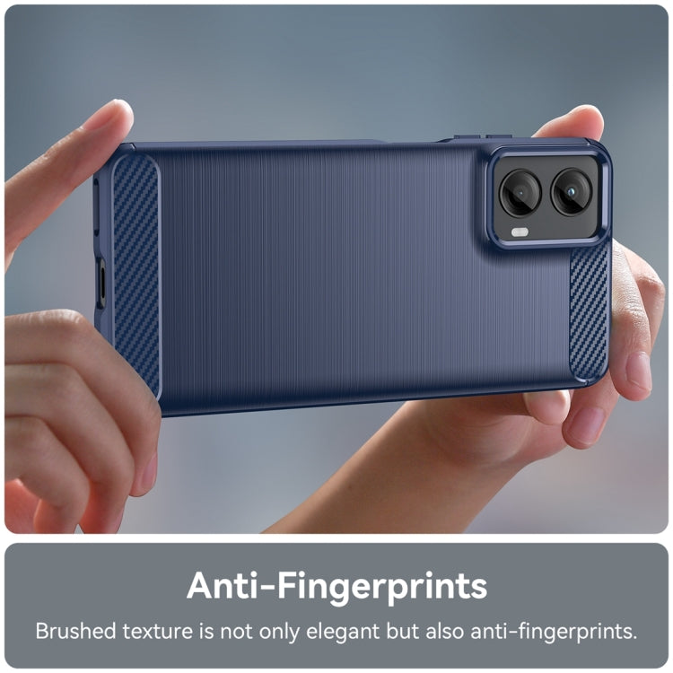 For Motorola Moto G 5G 2024 Brushed Texture Carbon Fiber TPU Phone Case(Blue) - Motorola Cases by PMC Jewellery | Online Shopping South Africa | PMC Jewellery | Buy Now Pay Later Mobicred
