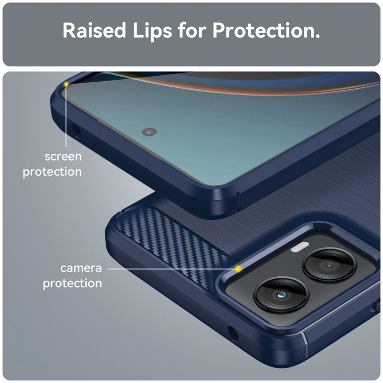 For Motorola Moto G 5G 2024 Brushed Texture Carbon Fiber TPU Phone Case(Blue) - Motorola Cases by PMC Jewellery | Online Shopping South Africa | PMC Jewellery | Buy Now Pay Later Mobicred