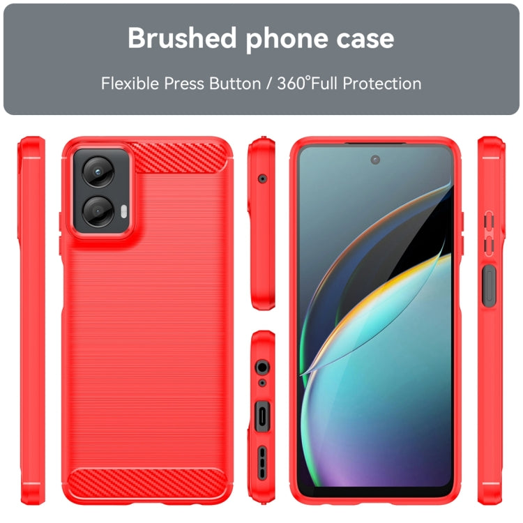 For Motorola Moto G 5G 2024 Brushed Texture Carbon Fiber TPU Phone Case(Red) - Motorola Cases by PMC Jewellery | Online Shopping South Africa | PMC Jewellery | Buy Now Pay Later Mobicred
