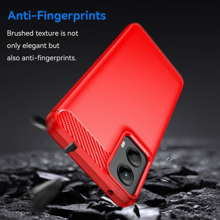 For Motorola Moto G 5G 2024 Brushed Texture Carbon Fiber TPU Phone Case(Red) - Motorola Cases by PMC Jewellery | Online Shopping South Africa | PMC Jewellery | Buy Now Pay Later Mobicred