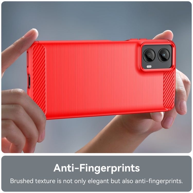 For Motorola Moto G 5G 2024 Brushed Texture Carbon Fiber TPU Phone Case(Red) - Motorola Cases by PMC Jewellery | Online Shopping South Africa | PMC Jewellery | Buy Now Pay Later Mobicred