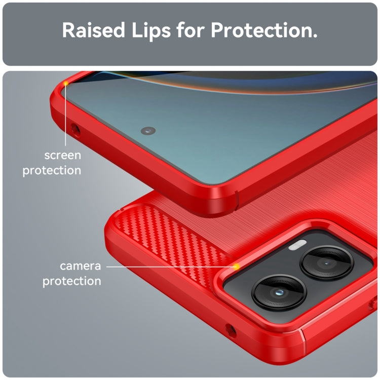 For Motorola Moto G 5G 2024 Brushed Texture Carbon Fiber TPU Phone Case(Red) - Motorola Cases by PMC Jewellery | Online Shopping South Africa | PMC Jewellery | Buy Now Pay Later Mobicred
