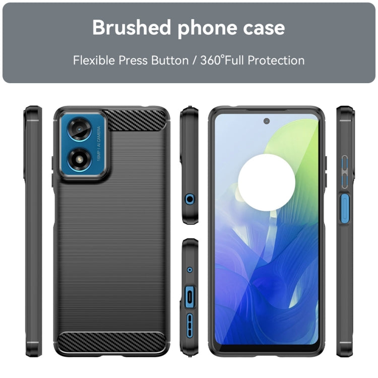 For Motorola Moto G04 Carbon Fiber Brushed Texture TPU Phone Case(Black) - free shipping - PMC TechLife - Order now!