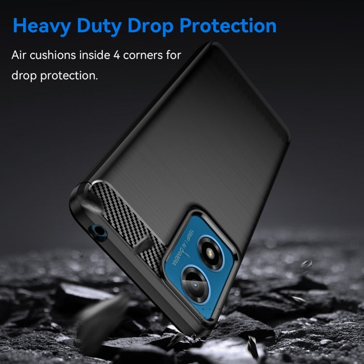 For Motorola Moto G04 Carbon Fiber Brushed Texture TPU Phone Case(Black) - free shipping - PMC TechLife - Order now!