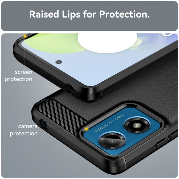 For Motorola Moto G04 Carbon Fiber Brushed Texture TPU Phone Case(Black) - free shipping - PMC TechLife - Order now!