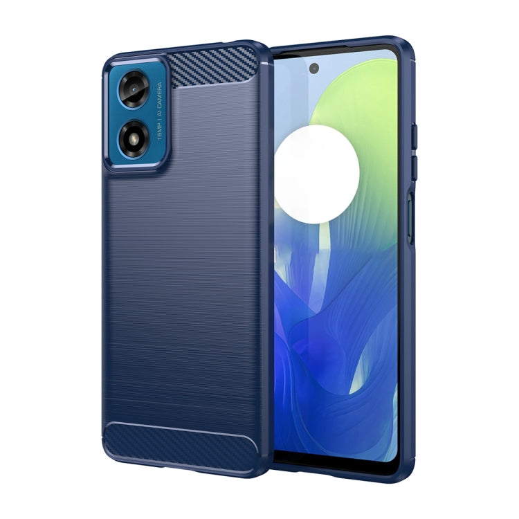 For Motorola Moto G04 Carbon Fiber Brushed Texture TPU Phone Case(Blue) - free shipping - PMC TechLife - Order now!