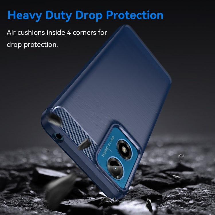 For Motorola Moto G04 Carbon Fiber Brushed Texture TPU Phone Case(Blue) - free shipping - PMC TechLife - Order now!