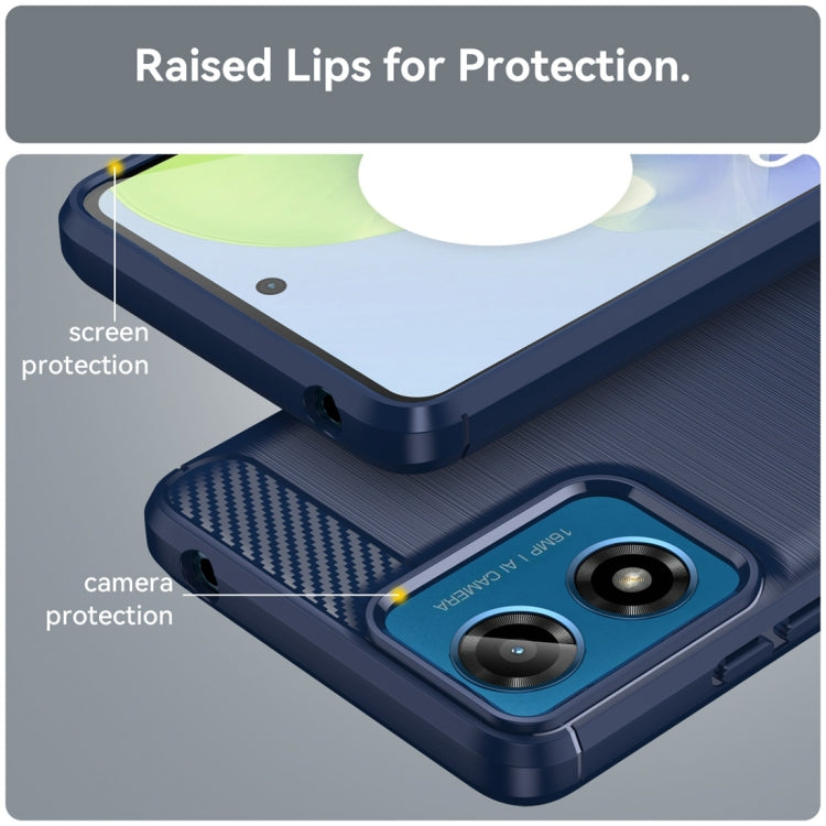 For Motorola Moto G04 Carbon Fiber Brushed Texture TPU Phone Case(Blue) - free shipping - PMC TechLife - Order now!