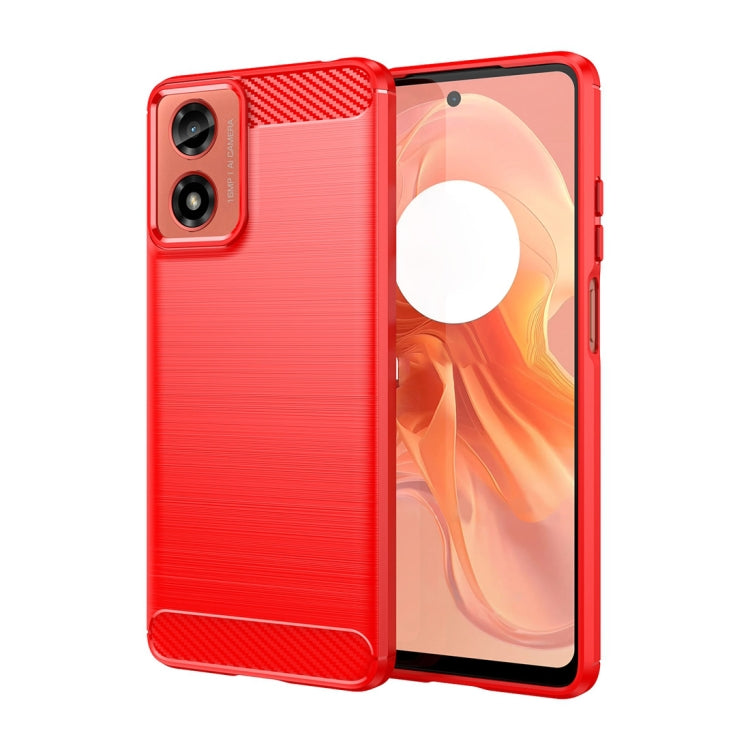 For Motorola Moto G24 Carbon Fiber Brushed Texture TPU Phone Case(Red) - free shipping - PMC TechLife - Order now!