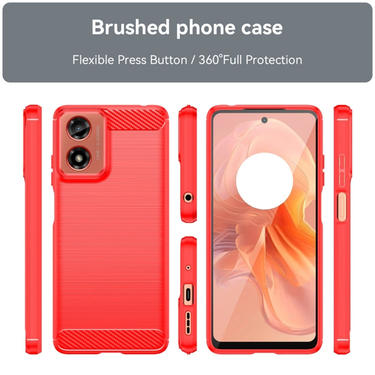 For Motorola Moto G24 Carbon Fiber Brushed Texture TPU Phone Case(Red) - free shipping - PMC TechLife - Order now!