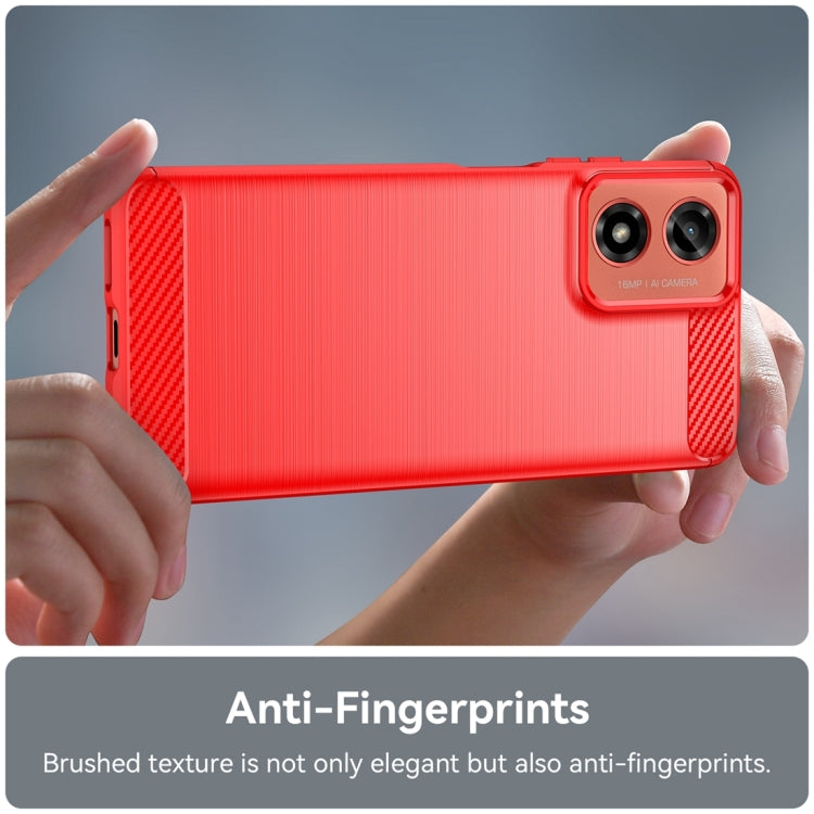For Motorola Moto G24 Carbon Fiber Brushed Texture TPU Phone Case(Red) - free shipping - PMC TechLife - Order now!