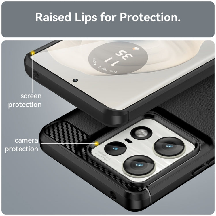 For Motorola Edge 50 Pro Carbon Fiber Brushed Texture TPU Phone Case(Black) - free shipping - PMC TechLife - Order now!