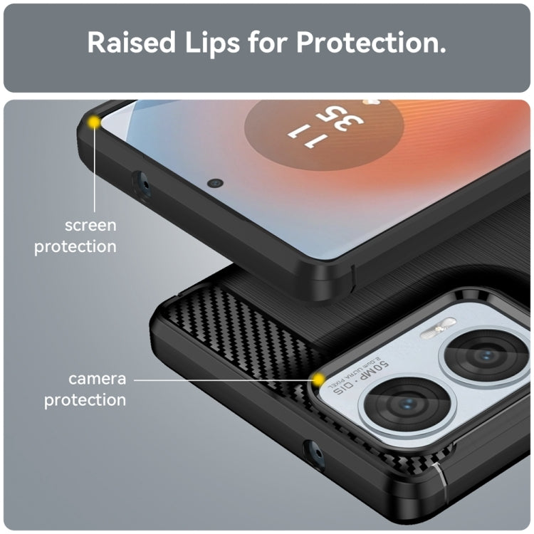 For Motorola Moto Edge 50 Fusion Carbon Fiber Brushed Texture TPU Phone Case(Black) - free shipping - PMC TechLife - Order now!
