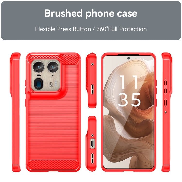 For Motorola Moto X50 Ultra Carbon Fiber Brushed Texture TPU Phone Case(Red) - free shipping - PMC TechLife - Order now!