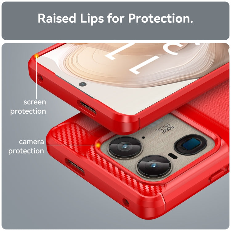 For Motorola Moto X50 Ultra Carbon Fiber Brushed Texture TPU Phone Case(Red) - free shipping - PMC TechLife - Order now!