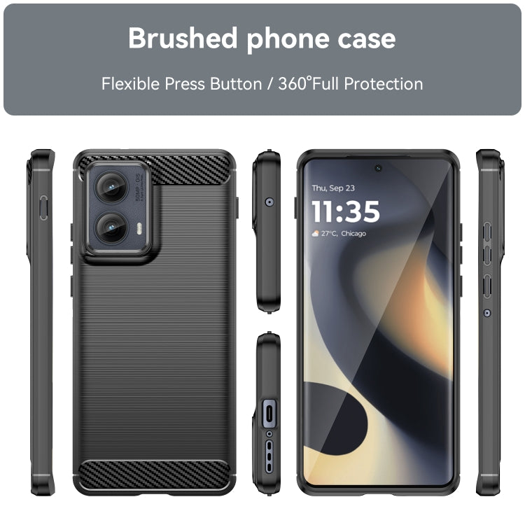 For Motorola Edge 2024 Carbon Fiber Brushed Texture TPU Phone Case(Black) - Motorola Cases by PMC Jewellery | Online Shopping South Africa | PMC Jewellery | Buy Now Pay Later Mobicred