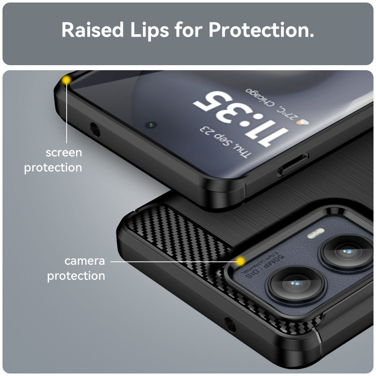 For Motorola Edge 2024 Carbon Fiber Brushed Texture TPU Phone Case(Black) - Motorola Cases by PMC Jewellery | Online Shopping South Africa | PMC Jewellery | Buy Now Pay Later Mobicred
