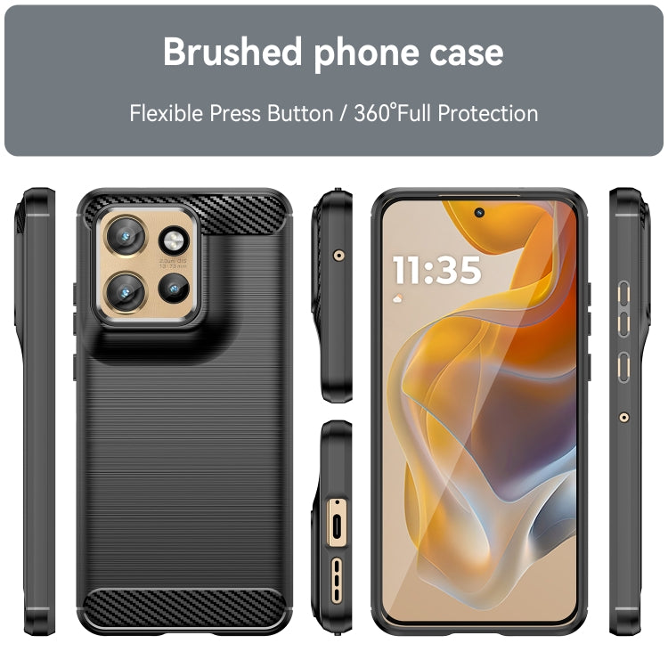 For Motorola Edge 50 Neo Carbon Fiber Brushed Texture TPU Phone Case(Black) - free shipping - PMC TechLife - Order now!