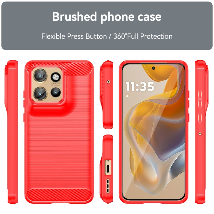 For Motorola Edge 50 Neo Carbon Fiber Brushed Texture TPU Phone Case(Red) - free shipping - PMC TechLife - Order now!