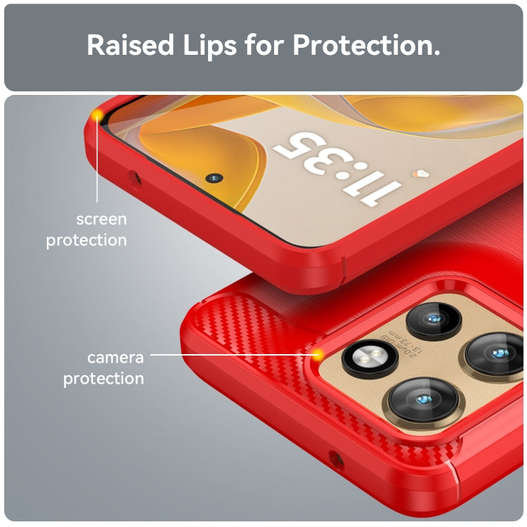 For Motorola Edge 50 Neo Carbon Fiber Brushed Texture TPU Phone Case(Red) - free shipping - PMC TechLife - Order now!