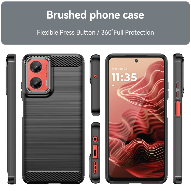 For Motorola Moto G35 5G Carbon Fiber Brushed Texture TPU Phone Case(Black) - free shipping - PMC TechLife - Order now!