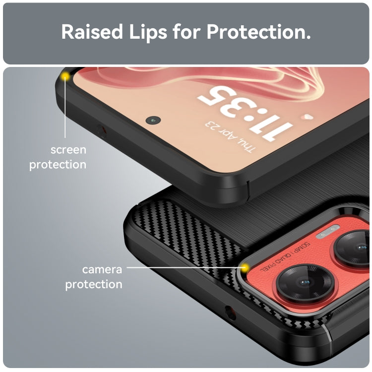 For Motorola Moto G35 5G Carbon Fiber Brushed Texture TPU Phone Case(Black) - free shipping - PMC TechLife - Order now!