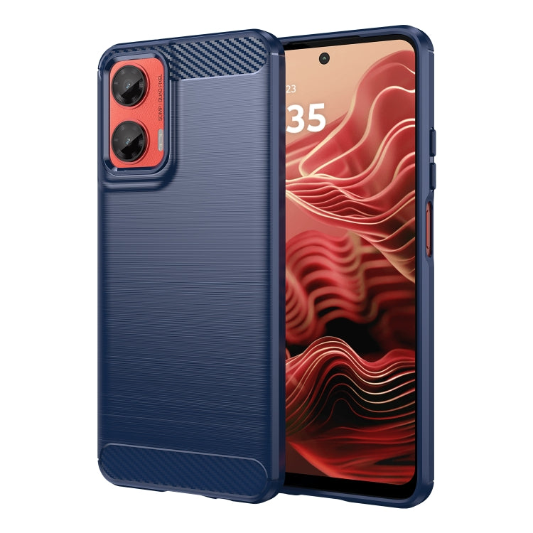For Motorola Moto G35 5G Carbon Fiber Brushed Texture TPU Phone Case(Blue) - free shipping - PMC TechLife - Order now!