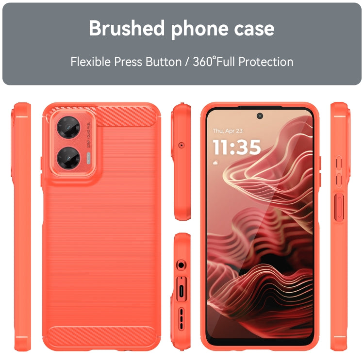 For Motorola Moto G35 5G Carbon Fiber Brushed Texture TPU Phone Case(Red) - free shipping - PMC TechLife - Order now!