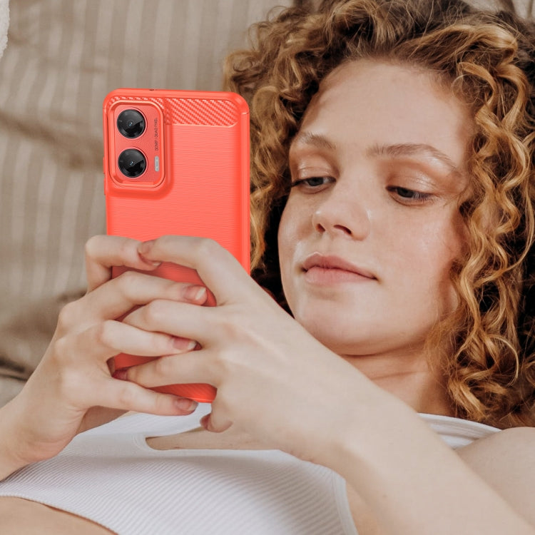 For Motorola Moto G35 5G Carbon Fiber Brushed Texture TPU Phone Case(Red) - free shipping - PMC TechLife - Order now!