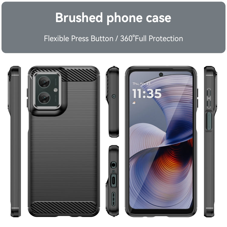 For Motorola Moto G55 5G Carbon Fiber Brushed Texture TPU Phone Case(Black) - free shipping - PMC TechLife - Order now!