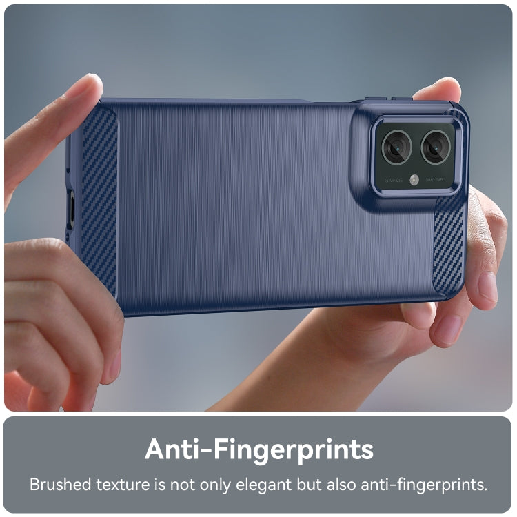 For Motorola Moto G55 5G Carbon Fiber Brushed Texture TPU Phone Case(Blue) - free shipping - PMC TechLife - Order now!