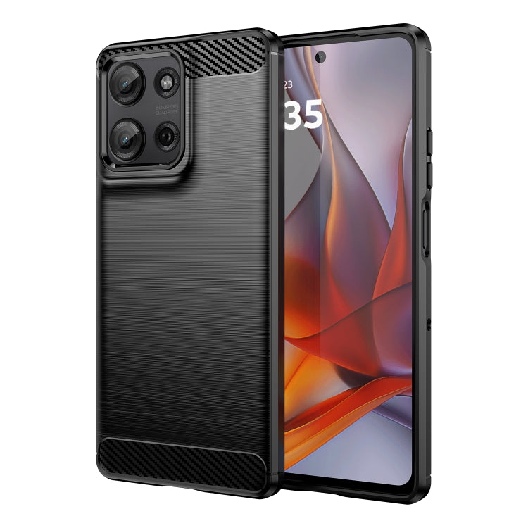 For Motorola Moto G75 5G Carbon Fiber Brushed Texture TPU Phone Case(Black) - free shipping - PMC TechLife - Order now!
