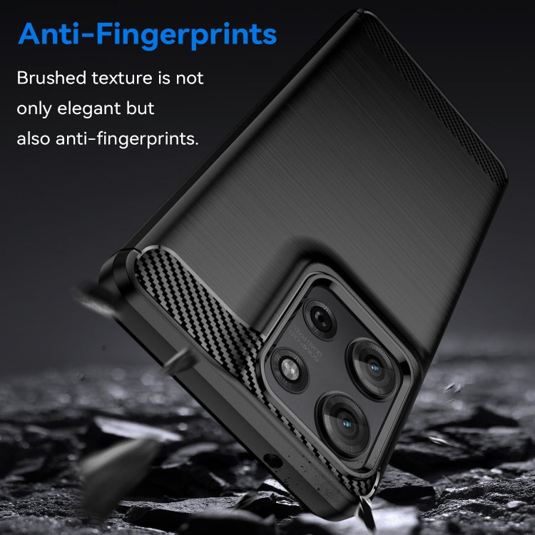 For Motorola Moto G75 5G Carbon Fiber Brushed Texture TPU Phone Case(Black) - free shipping - PMC TechLife - Order now!