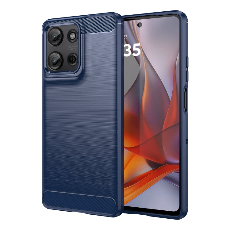 For Motorola Moto G75 5G Carbon Fiber Brushed Texture TPU Phone Case(Blue) - free shipping - PMC TechLife - Order now!