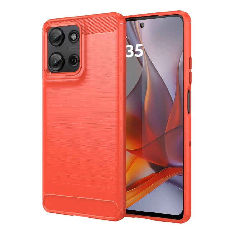 For Motorola Moto G75 5G Carbon Fiber Brushed Texture TPU Phone Case(Red) - free shipping - PMC TechLife - Order now!