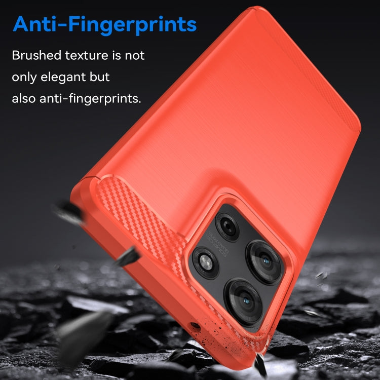 For Motorola Moto G75 5G Carbon Fiber Brushed Texture TPU Phone Case(Red) - free shipping - PMC TechLife - Order now!