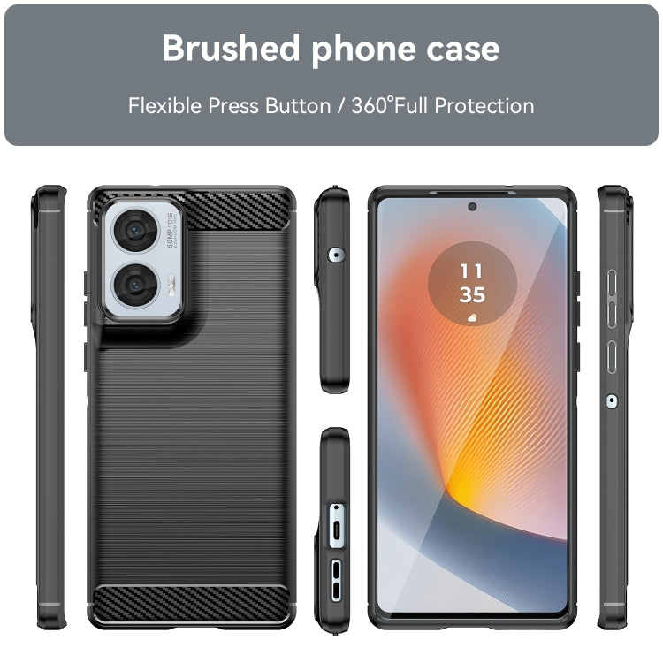 For Motorola Moto G85 Carbon Fiber Brushed Texture TPU Phone Case(Black) - free shipping - PMC TechLife - Order now!