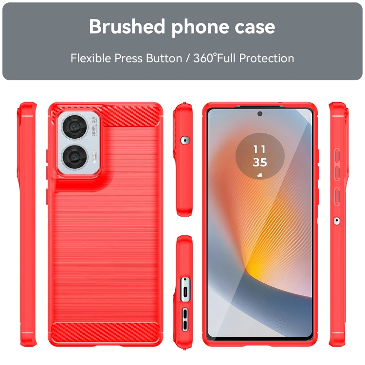 For Motorola Moto G85 Carbon Fiber Brushed Texture TPU Phone Case(Red) - free shipping - PMC TechLife - Order now!