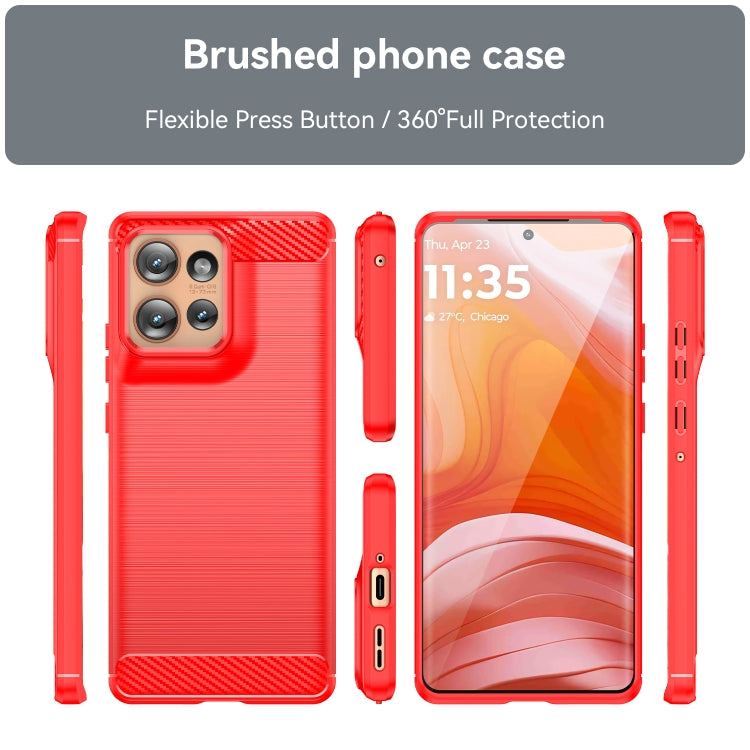 For Motorola Edge 50 Carbon Fiber Brushed Texture TPU Phone Case(Red) - free shipping - PMC TechLife - Order now!