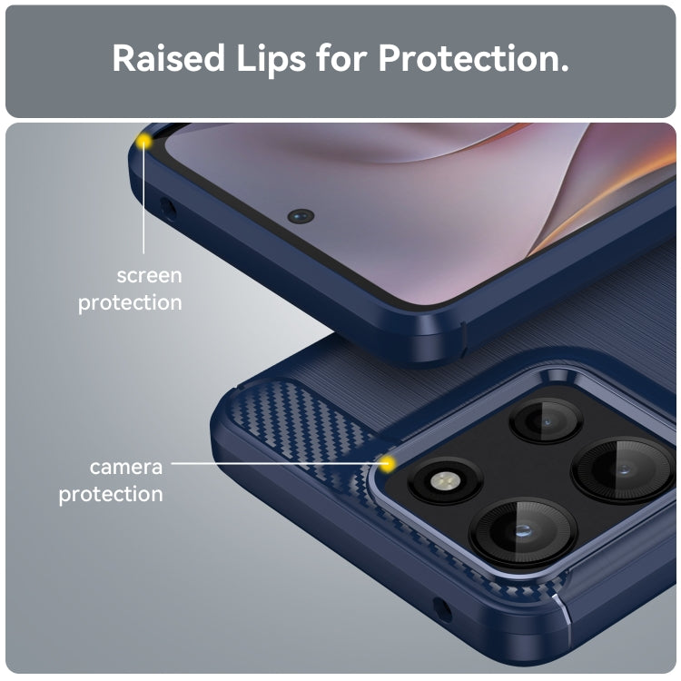 For Motorola Moto G 5G 2025 Carbon Fiber Brushed Texture TPU Phone Case(Blue) - free shipping - PMC TechLife - Order now!