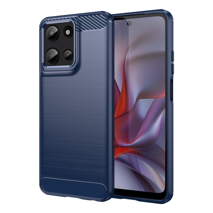 For Motorola Moto G Play 2025 Carbon Fiber Brushed Texture TPU Phone Case(Blue) - free shipping - PMC TechLife - Order now!